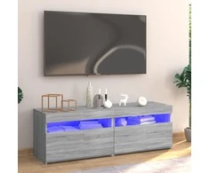 TV staliukas Televizoriaus spintelė su LED, pilka ąžuolo, 120x35x40cm