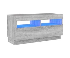TV staliukas Televizoriaus spintelė su LED, pilka ąžuolo, 80x35x40cm