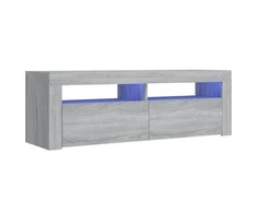 TV staliukas Televizoriaus spintelė su LED, pilka ąžuolo, 120x35x40cm