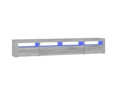 TV staliukas Televizoriaus spintelė su LED, pilka ąžuolo, 240x35x40cm