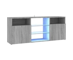 TV staliukas Televizoriaus spintelė su LED, pilka ąžuolo, 120x30x50cm