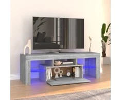 TV staliukas Televizoriaus spintelė su LED, pilka ąžuolo, 120x35x40cm
