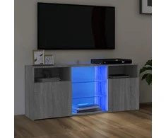 TV staliukas Televizoriaus spintelė su LED, pilka ąžuolo, 120x30x50cm