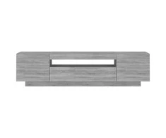 TV staliukas Televizoriaus spintelė su LED, pilka ąžuolo, 160x35x40cm