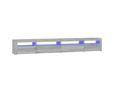 TV staliukas Televizoriaus spintelė su LED, pilka ąžuolo, 270x35x40cm