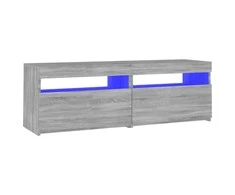 TV staliukas Televizoriaus spintelė su LED, pilka ąžuolo, 120x35x40cm