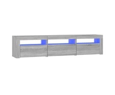 TV staliukas Televizoriaus spintelė su LED, pilka ąžuolo, 180x35x40cm