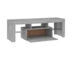 TV staliukas Televizoriaus spintelė su LED, pilka ąžuolo, 120x35x40cm