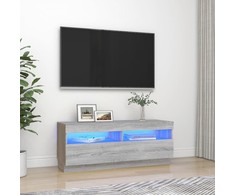 TV staliukas Televizoriaus spintelė su LED, pilka ąžuolo, 100x35x40cm