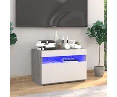 Televizoriaus spintelė su LED, pilka ąžuolo, 60x35x40cm