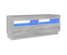 TV staliukas Televizoriaus spintelė su LED, pilka ąžuolo, 100x35x40cm