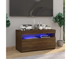 TV staliukas Televizoriaus spintelė su LED, ruda ąžuolo, 75x35x40cm