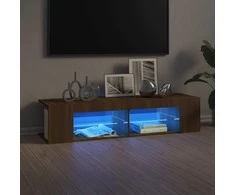 TV staliukas Televizoriaus spintelė su LED, ruda ąžuolo, 135x39x30cm
