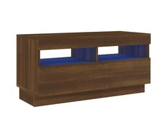 TV staliukas Televizoriaus spintelė su LED, ruda ąžuolo, 80x35x40cm