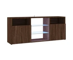 TV staliukas Televizoriaus spintelė su LED, ruda ąžuolo, 120x30x50cm