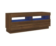 TV staliukas Televizoriaus spintelė su LED, ruda ąžuolo, 100x35x40cm