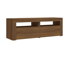 TV staliukas Televizoriaus spintelė su LED, ruda ąžuolo, 120x35x40cm