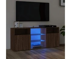 TV staliukas Televizoriaus spintelė su LED, ruda ąžuolo, 120x30x50cm