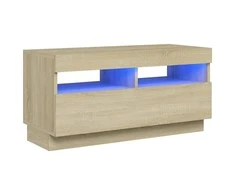 TV staliukas Televizoriaus spintelė su LED, sonoma ąžuolo, 80x35x40cm