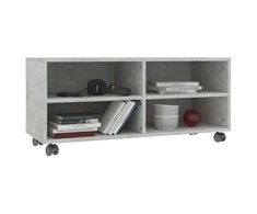 TV staliukas TV spintelė su ratukais, betono, 90x35x35cm, apdirbta mediena