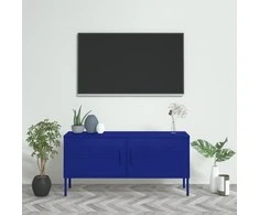 TV staliukas Televizoriaus spintelė, tamsiai mėlyna, 105x35x50cm, plienas