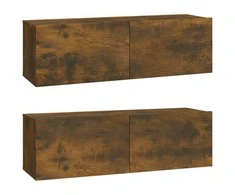 TV staliukas Televizoriaus spintelės, 2vnt., ąžuolo, 100x30x30cm, mediena