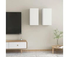 Televizoriaus spintelės, 2vnt., baltos, 30,5x30x60cm, mediena