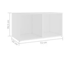 Televizoriaus spintelės, 2vnt., baltos, 72x35x36,5cm, mediena