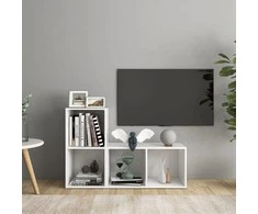 Televizoriaus spintelės, 2vnt., baltos, 72x35x36,5cm, mediena