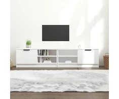 TV staliukas Televizoriaus spintelės, 2vnt., baltos, 80x35x36,5cm, mediena