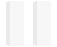 TV staliukas Televizoriaus spintelės, 2vnt., baltos, 30,5x30x90cm, mediena