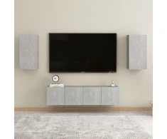 Televizoriaus spintelės, 2vnt., betono, 30,5x30x60cm, mediena
