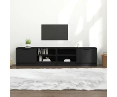 TV staliukas Televizoriaus spintelės, 2vnt., juodos, 80x35x36,5cm, mediena