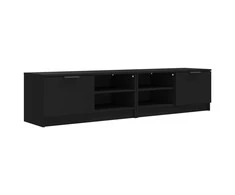 TV staliukas Televizoriaus spintelės, 2vnt., juodos, 80x35x36,5cm, mediena