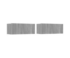 TV staliukas Televizoriaus spintelės, 2vnt., pilkos, 80x30x30cm, mediena