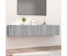 TV staliukas Televizoriaus spintelės, 2vnt., pilkos, 80x30x30cm, mediena