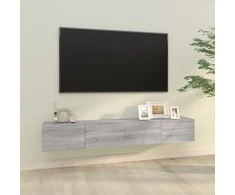 TV staliukas Televizoriaus spintelės, 2vnt., pilkos, 100x30x30cm, mediena