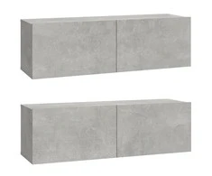 TV staliukas Televizoriaus spintelės, 2vnt., pilkos, 100x30x30cm, mediena