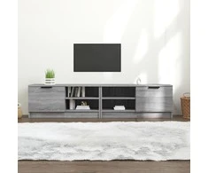 TV staliukas Televizoriaus spintelės, 2vnt., pilkos, 80x35x36,5cm, mediena