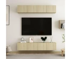 TV staliukas Televizoriaus spintelės, 4vnt., ąžuolo, 80x30x30cm, mediena
