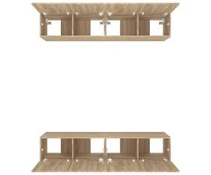 TV staliukas Televizoriaus spintelės, 4vnt., ąžuolo, 80x30x30cm, mediena