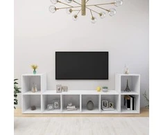 TV staliukas Televizoriaus spintelės, 4vnt., baltos, 72x35x36,5cm, mediena