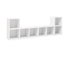 TV staliukas Televizoriaus spintelės, 4vnt., baltos, 72x35x36,5cm, mediena
