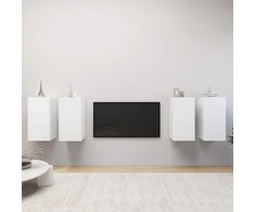 TV staliukas Televizoriaus spintelės, 4vnt., baltos, 30,5x30x60cm, mediena