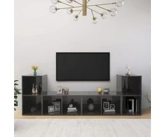 TV staliukas Televizoriaus spintelės, 4vnt., pilkos, 72x35x36,5cm, mediena