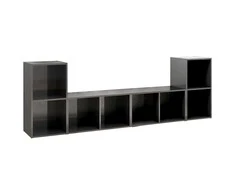 TV staliukas Televizoriaus spintelės, 4vnt., pilkos, 72x35x36,5cm, mediena