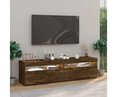 TV staliukas Televizoriaus spintelės su LED, 2vnt., ąžuolo, 75x35x40cm