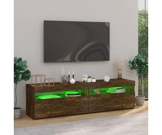 TV staliukas Televizoriaus spintelės su LED, 2vnt., ąžuolo, 75x35x40cm