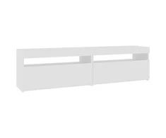 TV staliukas Televizoriaus spintelės su LED, 2vnt., baltos, 75x35x40cm