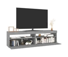 TV staliukas Televizoriaus spintelės su LED, 2vnt., pilkos, 75x35x40cm